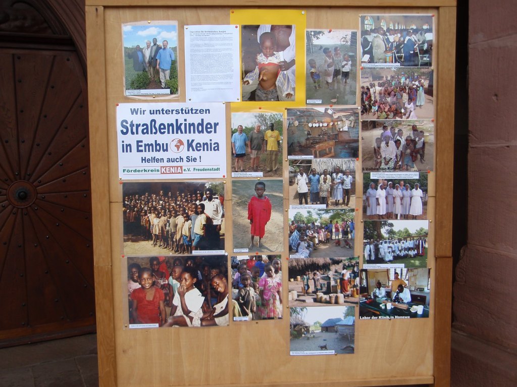 One of the information boards on the society's projects.