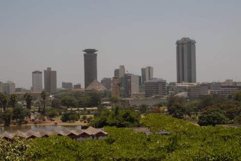 Abbildung als separates Bild betrachten Blick auf Nairobi, Hauptstadt der Republik Kenia.