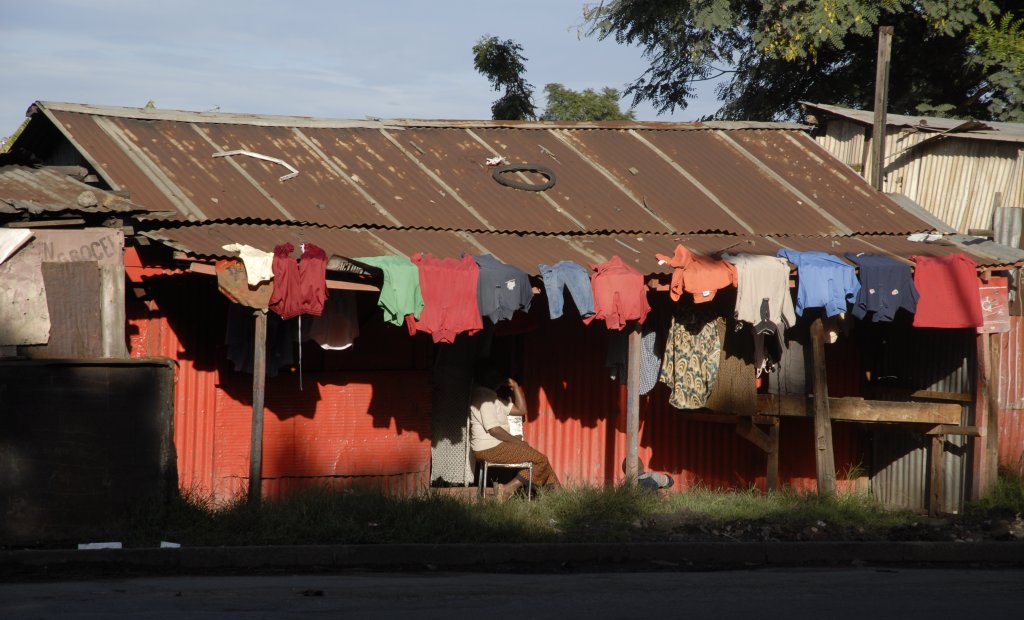 Buildings opposite our accommodation in Jerusalem, a city district of the country's capital Nairobi.