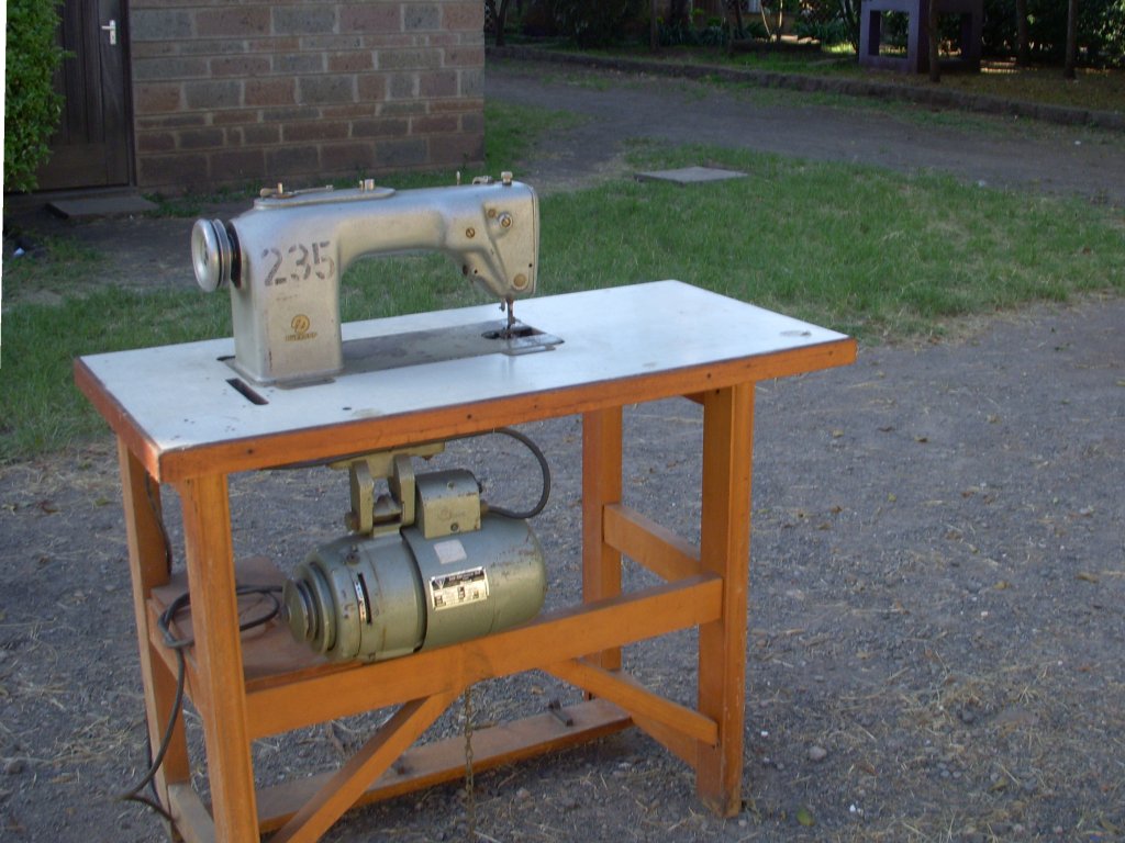 Further image of the sewing machine financed by our society.