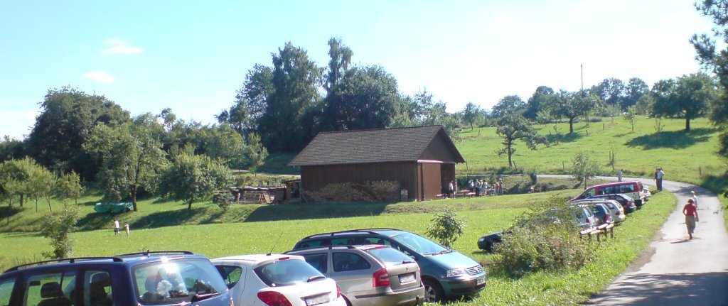 Roadside parking place near the lovely countryside barn where the society's barbecue took place.