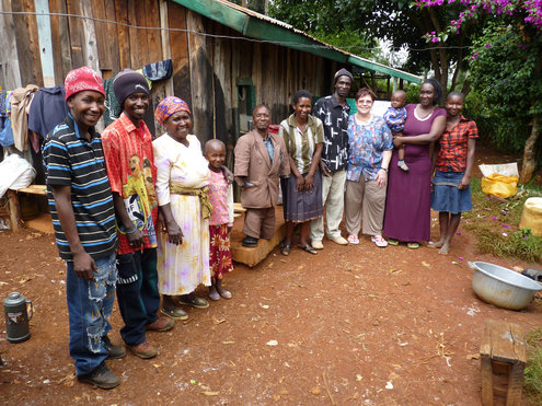 Unterst&uuml;tzte Familie im Hochland.